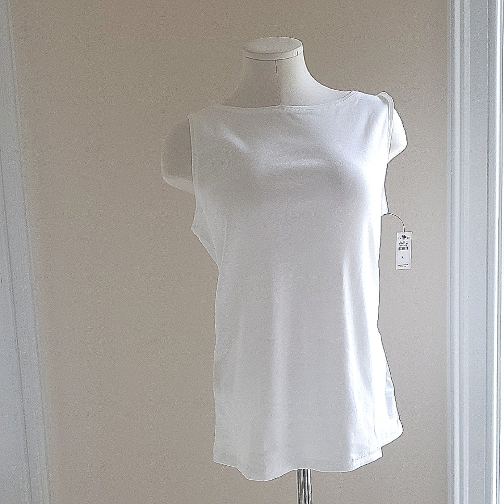 Talbots Classic White Sleeveless Tank